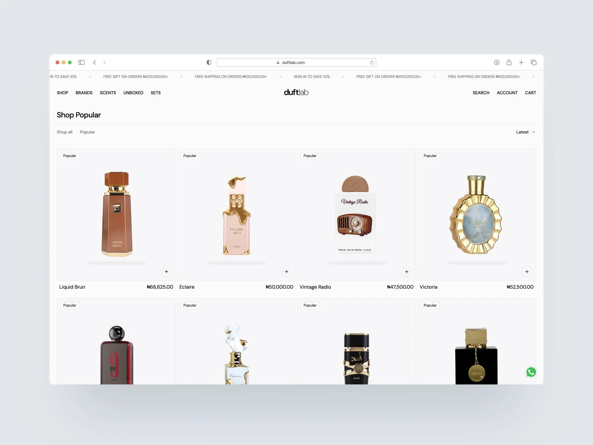 Duftlab products page