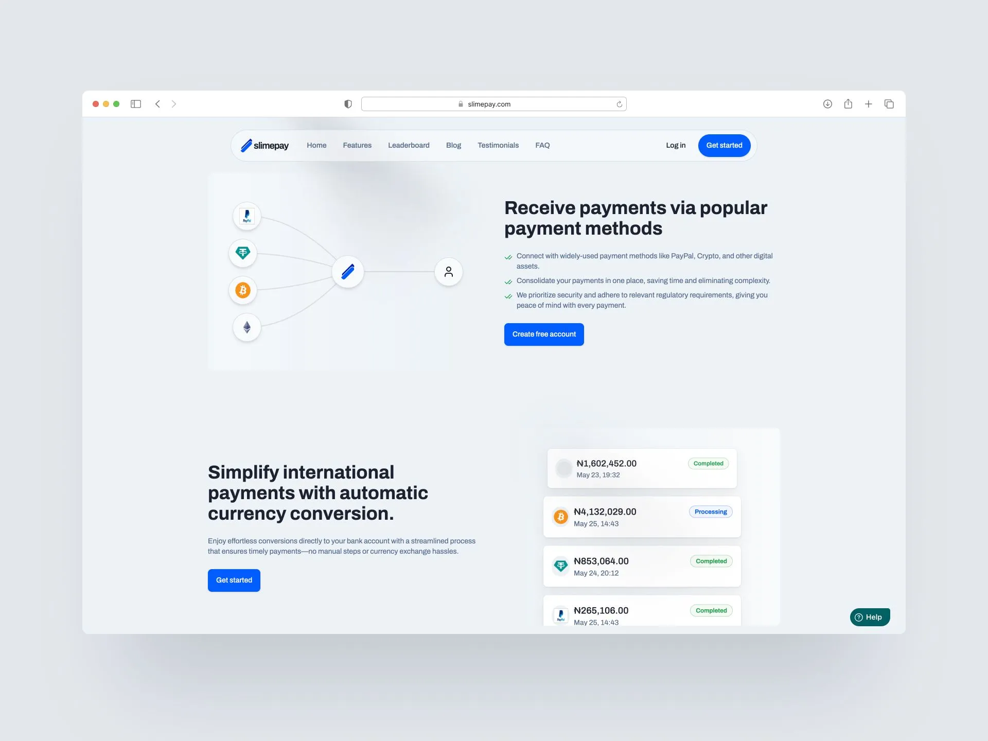 Slimepay homepage value props