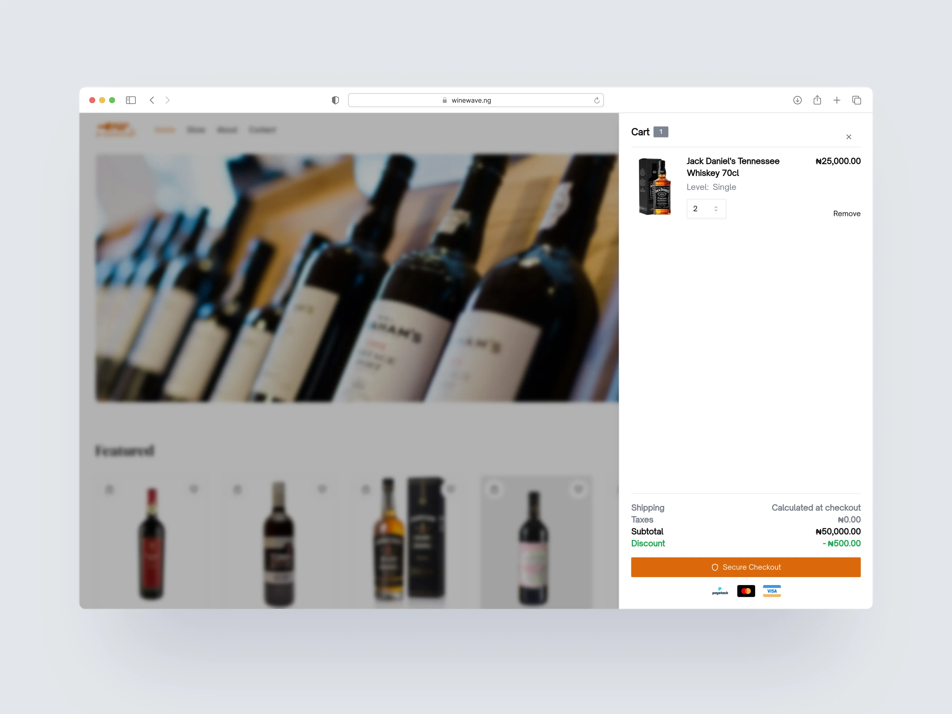 Winewave cart sidebar
